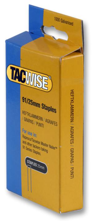 0285 STAPLES, 91/25MM, (PK 1,000) TACWISE PLC