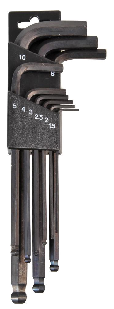 B650BH5100-1 HEXAGON KEY SET, METRIC, BALL END, 9PC DURATOOL
