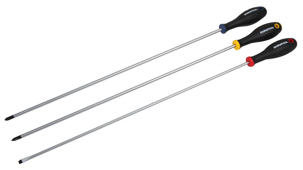 D03442 LONG SCREWDRIVER SET, 3 PIECE DURATOOL