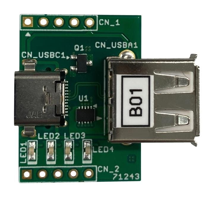 ROHM Application Specific & Reference Design Kits BD91N01NUX-EVK-001 EVALUATION BRD, USB TYPE-C PD CONTROLLER ROHM 3879416 BD91N01NUX-EVK-001