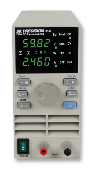 B&K PRECISION Test DC Electronic Loads BK8540 DC LOAD, ELECTRONIC 60V 30A 150W B&K PRECISION 1799872 BK8540