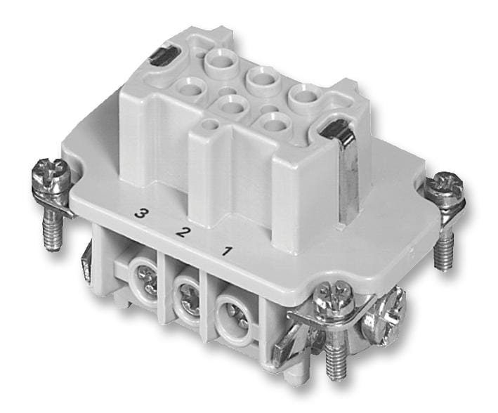 AMPHENOL SINE/TUCHEL Rectangular Power Inserts / Modules C146 10B006 102 1 INSERT, FEMALE, SCREW, 500V, 6+PE AMPHENOL SINE/TUCHEL 2191958 C146 10B006 102 1