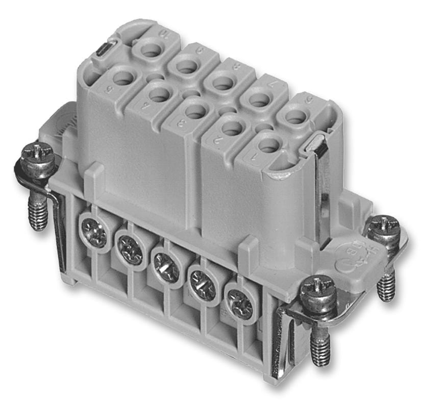 AMPHENOL SINE/TUCHEL Rectangular Power Inserts / Modules C146 10B010 102 4 INSERT, RECEPTACLE, 10+PE WAY, SCREW AMPHENOL SINE/TUCHEL 2346013 C146 10B010 102 4