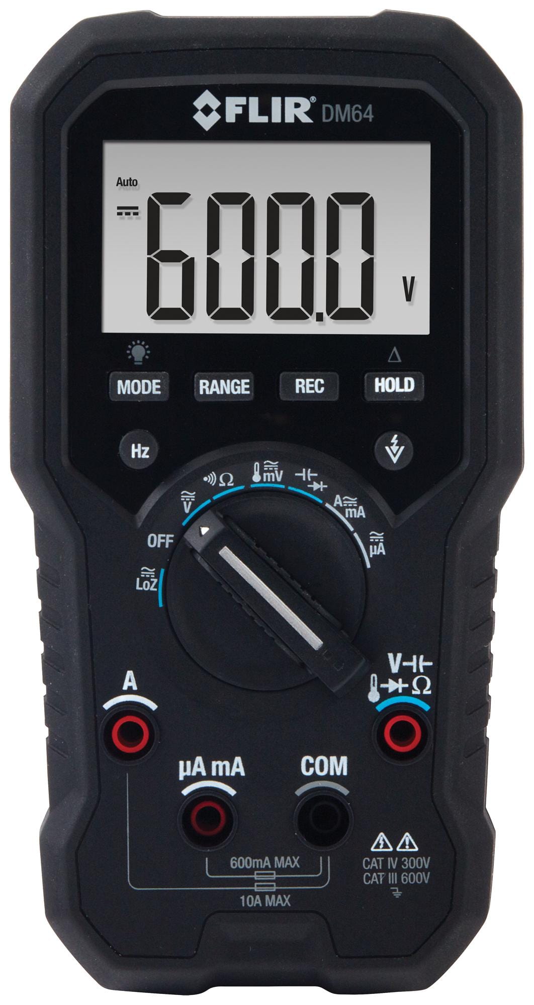 TELEDYNE FLIR Hand Held DM64 DMM, HANDHELD, TRUE RMS, 10A, 600V TELEDYNE FLIR 2819810 DM64