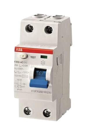 ABB RCBO F202A-40/0.03110V RCCB, 2POLE, 40A, 415VAC ABB 3182675 F202A-40/0.03110V