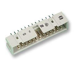 09 18 534 7324 - Pin Header, Straight, Wire-to-Board, 2.54 mm, 2 Rows, 34 Contacts, Through Hole, SEK 18 - HARTING