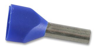9037500000 - Wire Ferrule, Twin Entry, Twin Wire, 14 AWG, 2.5 mm², 10 mm, Blue - WEIDMULLER