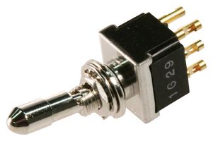 FTN59 - Toggle Switch, On-On, DPDT, Non Illuminated, F, Panel Mount, 6 A - TE CONNECTIVITY