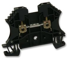102001 WDU2.5 BLACK - DIN Rail Mount Terminal Block, 2 Ways, 30 AWG, 12 AWG, 4 mm², Screw, 24 A - WEIDMULLER