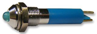 19020357 - LED Panel Mount Indicator, Satin Chrome Bezel, Blue, 24 VDC, 6 mm, 15 mA, 40 mcd, IP40 - CML INNOVATIVE TECHNOLOGIES