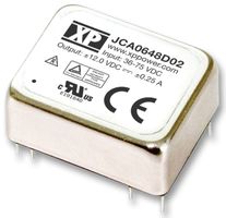 JCA0612D02 - Isolated Through Hole DC/DC Converter, 2:1 Input, ITE, 2:1, 6 W, 2 Output, 12 V, 250 mA - XP POWER
