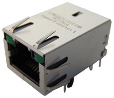 RJMG163118101NR - Modular Connector, Integrated Magnetics, RJ45 Jack, 1 x 1 (Port), 8P8C, Through Hole Mount - AMPHENOL COMMUNICATIONS SOLUTIONS