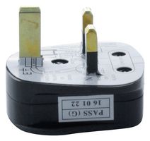 9518 13A BLACK - 13A UK Mains Plug, 13A Fuse, Black - PRO ELEC