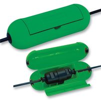 1160400 - Power Entry Connector, Safe-Box, Schuko, 16 A, Green - BRENNENSTUHL