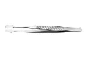 127.SA - Tweezer, General Purpose, Straight, Flat, Stainless Steel, 105 mm - IDEAL-TEK
