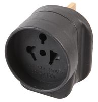 19777R BLACK - Mains Adapter, All Continents, UK Plug, 13 A, Black, Plastic Body, 240 V - PRO ELEC