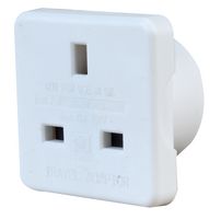 1518B WHT - Mains Adapter, UK, Australian Plug, 10 A, White, Plastic Body, 250 V - PRO ELEC
