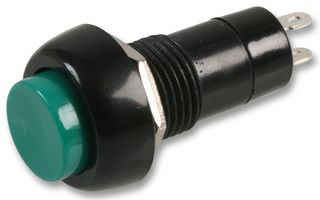 MCPS25A-6 - Pushbutton Switch, 12 mm, SPST, On-Off, Round Raised, Green - MULTICOMP PRO