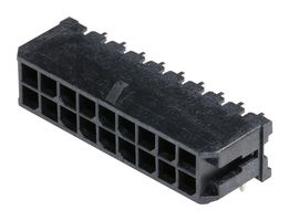 43045-1802 - Pin Header, Power, 3 mm, 2 Rows, 18 Contacts, Through Hole Right Angle, Micro-Fit 3.0 43045 - MOLEX