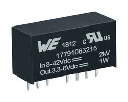 17791063215 - Isolated Through Hole DC/DC Converter, ITE, 5:1, 1 W, 1 Output, 6 V, 300 mA - WURTH ELEKTRONIK