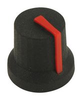 MC170842CR - Knob, Splined Shaft, 6 mm, Rubber, Round with Indicator Line, 16.2 mm, MC170CR Range - MULTICOMP PRO