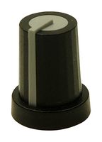 MC170805B - Knob, D Shaft, 6 mm, ABS (Acrylonitrile Butadiene Styrene), Round with Indicator Line, 14 mm - MULTICOMP PRO