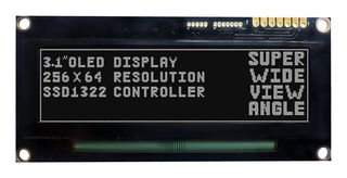 MDOB256064GX-MWU - Graphic OLED, 256 x 64 Pixels, White on Black, 3V, RS-232, UART, TTL, 98mm x 60mm, -40 °C - MIDAS