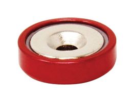 E1101/NEO/R/F - POT MAGNET, 20MM X 7.2MM, NEODYMIUM, RED - ECLIPSE MAGNETICS