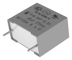 R46KI322000P0M - Safety Capacitor, Metallized PP, Radial Box - 2 Pin, 0.22 µF, ± 20%, X2, Through Hole - KEMET