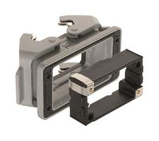 09300100391 - Heavy Duty Connector, w/Frame, Base, Bulkhead Mount, Aluminium Body, 2 Lever, 10B - HARTING