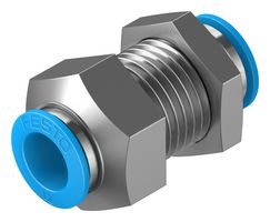 QSS-12-F - Pneumatic Fitting, Push-In Bulkhead Fitting, M22, 14 bar, 12 mm, Brass, QSS - FESTO