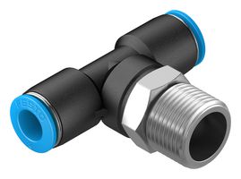 153111 - Pneumatic Fitting, Push-In T-Fitting, R3/8, 14 bar, 8 mm, PBT (Polybutylene Terephthalate), QST - FESTO