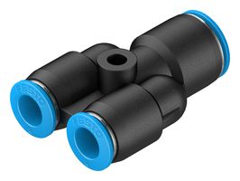 153155 - Pneumatic Fitting, Push-In Y-Fitting, 14 bar, 10 mm, PBT (Polybutylene Terephthalate), QSY - FESTO