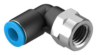 QSLF-1/4-8-B - Pneumatic Fitting, Push-In L-Fitting, G1/4, 14 bar, 8 mm, PBT (Polybutylene Terephthalate), QSLF - FESTO