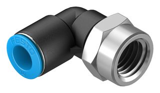 QSLF-3/8-10-B - Pneumatic Fitting, Push-In L-Fitting, G3/8, 14 bar, 10 mm, PBT (Polybutylene Terephthalate), QSLF - FESTO