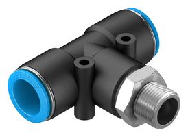 QST-3/8-16 - Pneumatic Fitting, Push-In T-Fitting, R3/8, 14 bar, 16 mm, PBT (Polybutylene Terephthalate), QST - FESTO