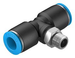 QST-1/8-10 - Pneumatic Fitting, Push-In T-Fitting, R1/8, 14 bar, 10 mm, PBT (Polybutylene Terephthalate), QST - FESTO