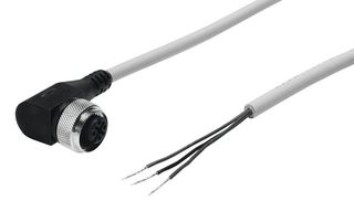 SIM-M12-3WD-5-PSL-PU - Sensor Cable, 90° M12 Receptacle, Free End, 5 Positions, 5 m, 16.4 ft - FESTO