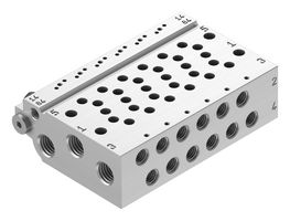 VABM-L1-10HW-G18-6 - Manifold Rail, 6 Outlet, G1/8, M7, VABM Series, VUVG-B10 Solenoid/B10 M7 Sub-Base Valves - FESTO