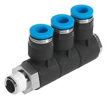 QSLV3-1/4-6 - Pneumatic Fitting, Multiple Distributor, R1/4, 14 bar, PBT (Polybutylene Terephthalate), QSLV3 - FESTO