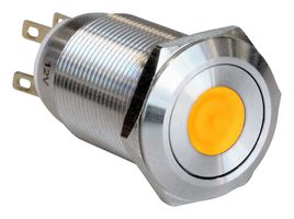 MPI005DTELSAM12 - Vandal Resistant Switch, MPI005, 19 mm, SPDT, Latching, Round - BULGIN LIMITED