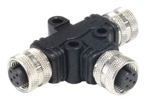 PXPPVC12TSFF05AFBBFB - Sensor Splitter, T - Style, Panel Mount, 5 Position M12 Receptacle, 2 x 5 Position M12 Receptacle - BULGIN LIMITED