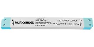 MP007712 - LED Driver, IP20, LED Lighting, 30 W, 12 VDC, 2.5 A, Constant Voltage, 200 V - MULTICOMP PRO