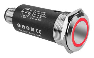 82-6657.1114 - Vandal Resistant Switch, Series 82, 22 mm, SPST-NO, SPST-NC, Momentary, Round Flush - EAO