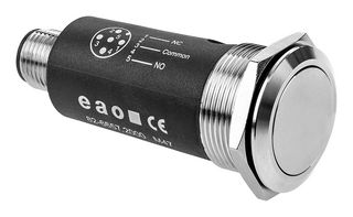 82-6657.2000 - Vandal Resistant Switch, Series 82, 22 mm, SPST-NO, SPST-NC, Maintained, Round Flush - EAO