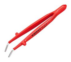 92 47 01 - Tweezers, General Purpose, Bent, Round, 142 mm, Stainless Steel - KNIPEX