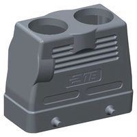 T1240160221-000 - Heavy Duty Connector, Hood, Top Entry, Aluminium Alloy Body, 2 Lever, H16B - TE CONNECTIVITY