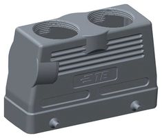T1240240221-000 - Heavy Duty Connector, Hood, Top Entry, Aluminium Alloy Body, 2 Lever, H24B - TE CONNECTIVITY