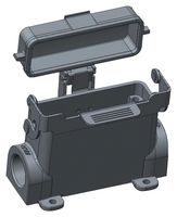 T1629163220-000 - Heavy Duty Connector, Base, Bulkhead Mount, Side Entry, Aluminium Alloy Body, 1 Lever - TE CONNECTIVITY