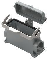 T1660243232-000 - Heavy Duty Connector, Base, Bulkhead Mount, Side Entry, Aluminium Alloy Body, 1 Lever, H24B - TE CONNECTIVITY